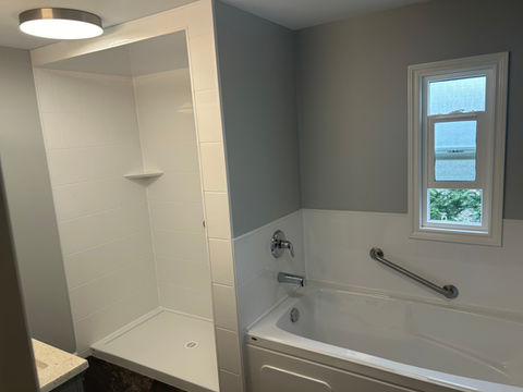 new bathtub and shower