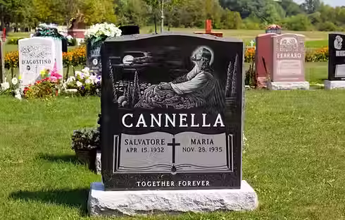 etched gravestone