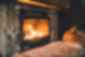 fireplace in chalet