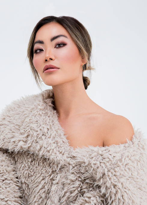 beauty headshot on white background
