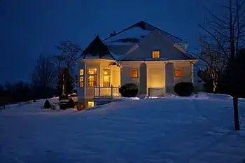 home at night during winter