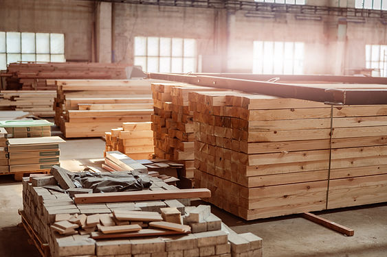 lumber supply in warehouse