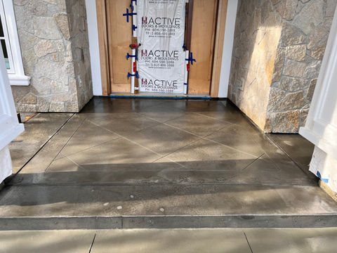 stamped concrete walkway