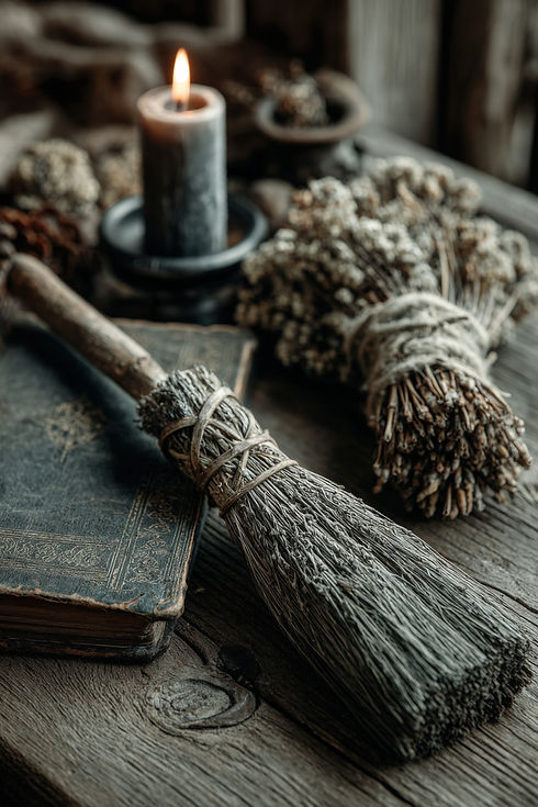 smudge stick and witches broom
