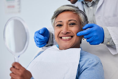 smiling at the dentist