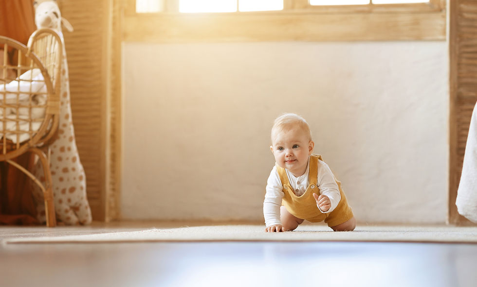 baby crawling on floor