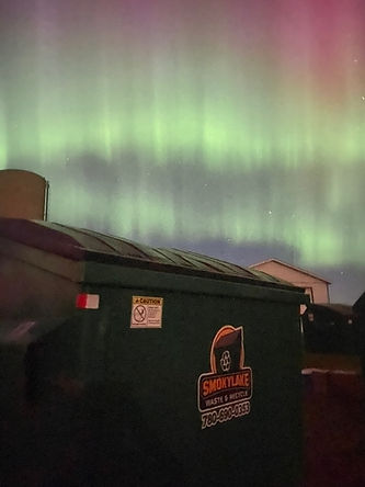 bins and northern lights