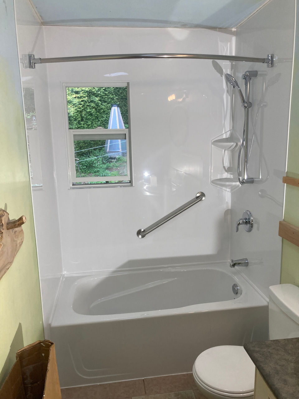 new bathtub and shower
