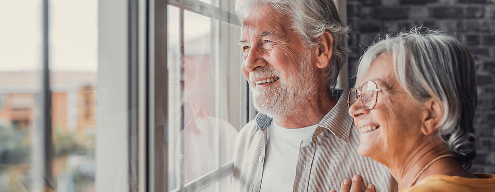 senior couple at home