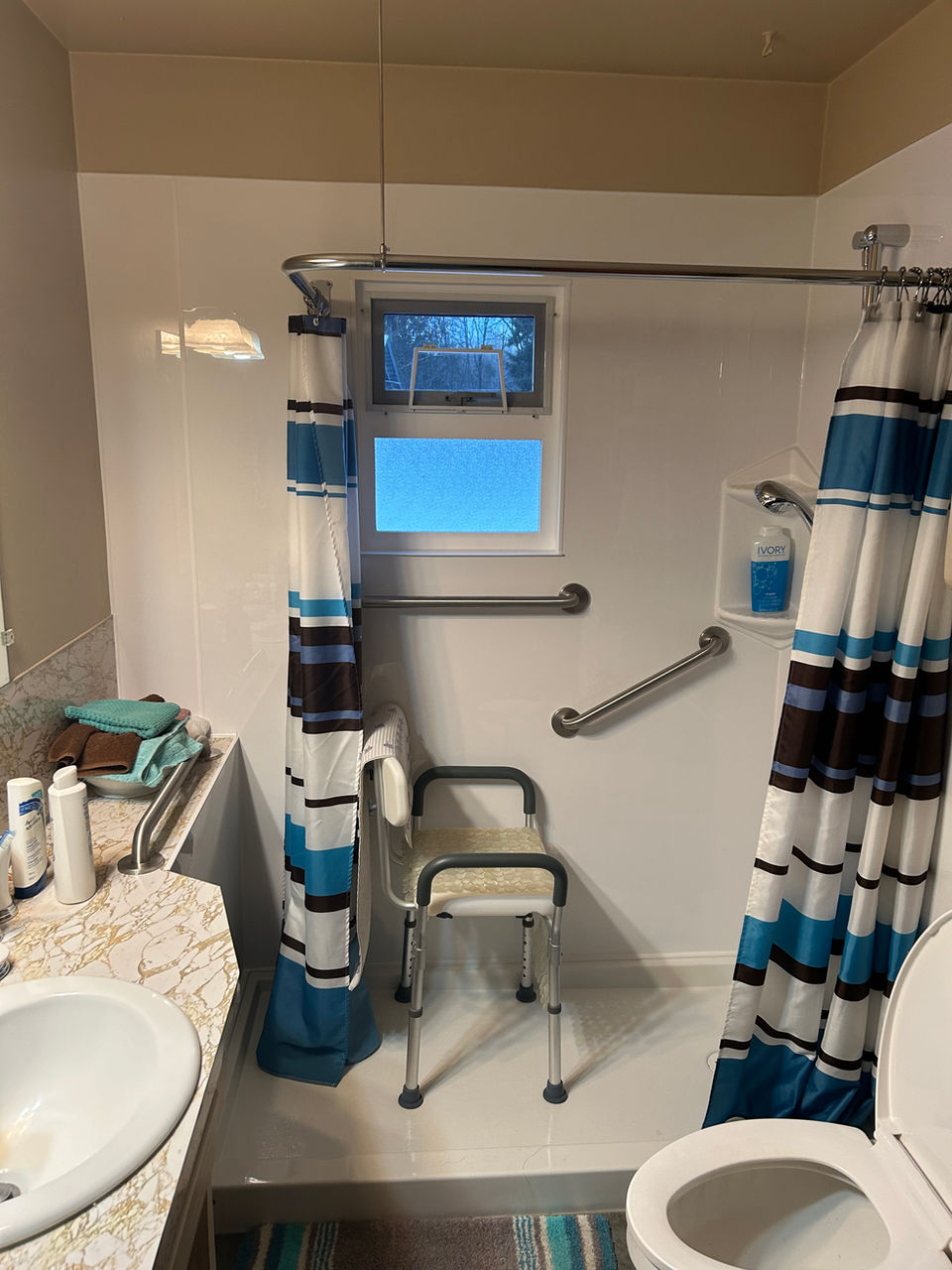 new shower with assisted mobility