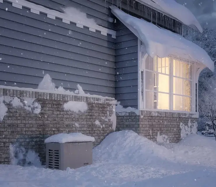 residential generator during snow storm