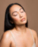 model on brown background