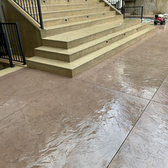 stamped concrete walkway and stairs