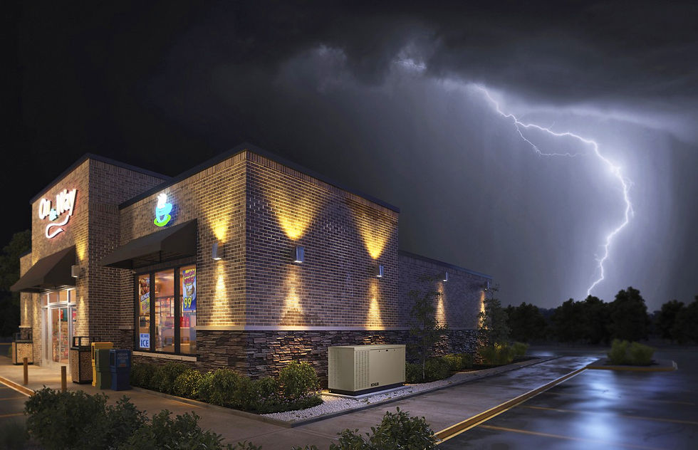 commercial generator during storm