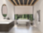 modern bathroom with blinds