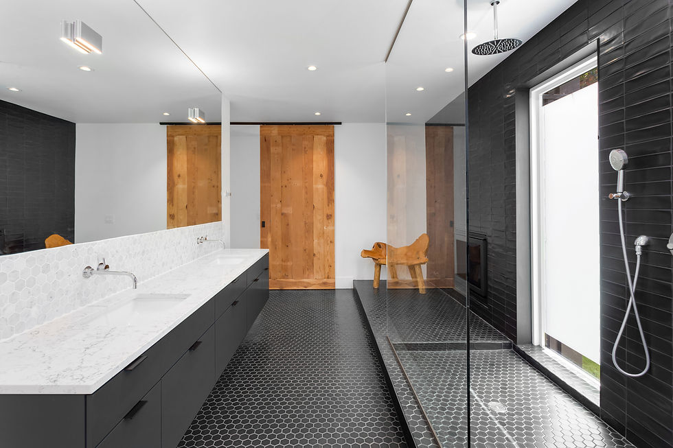 Bathroom in luxury home with walk-in shower,