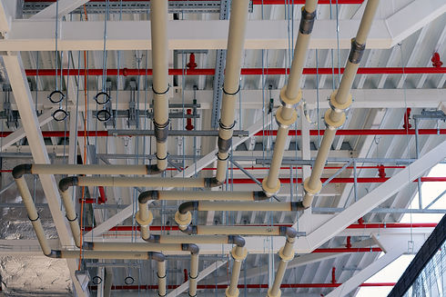 heating pipes on construction site