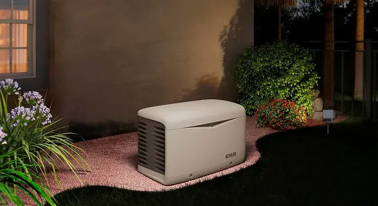 standby generator at night