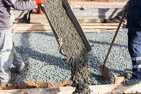close up on concrete pouring
