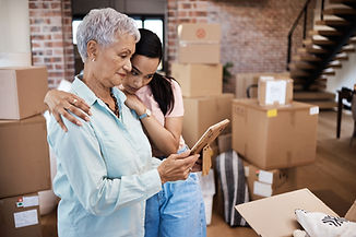 mother and daughter moving