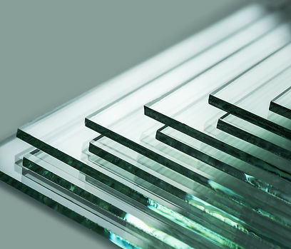 close up of glass panels