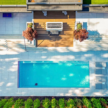modern luxury home with concrete walkways