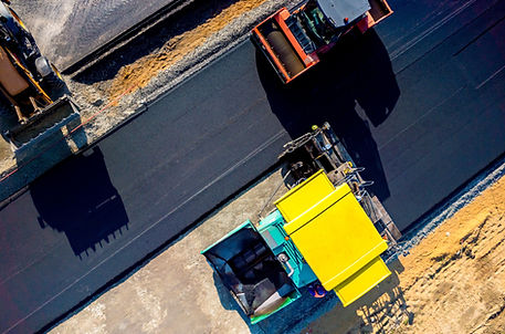overhead view of new road construction