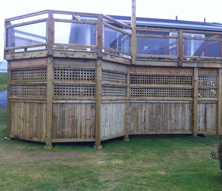 Large and tall deck and wooden walls