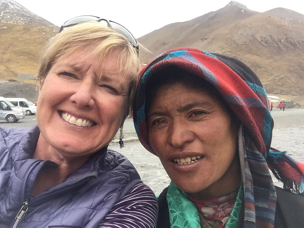 Prayer flag woman