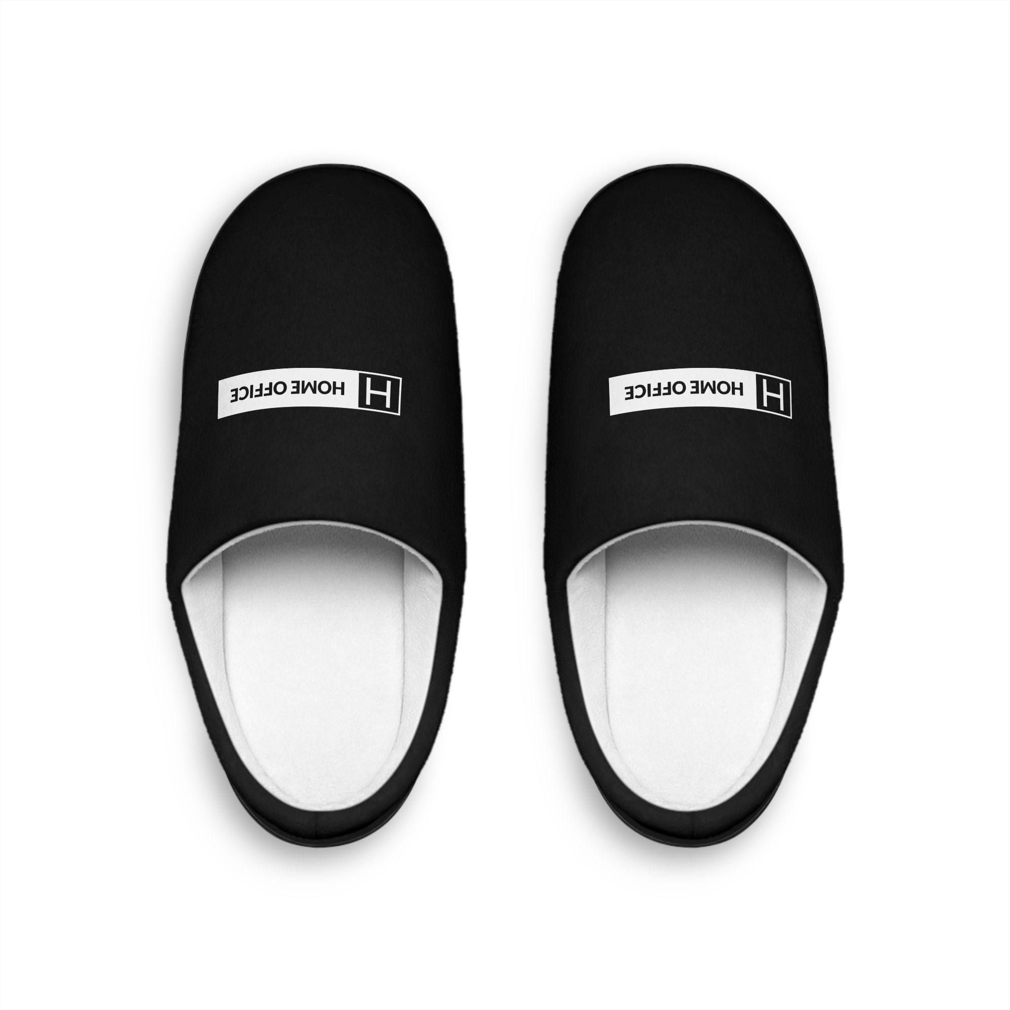 Mens Black 'Home Office' Slippers — Cozy House Slides for Remote Work & Lounging