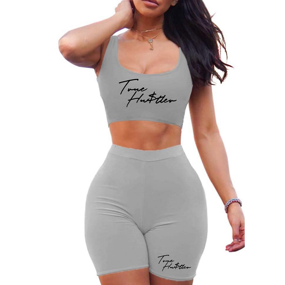 Thumbnail: True Hustler tank crop top short set 