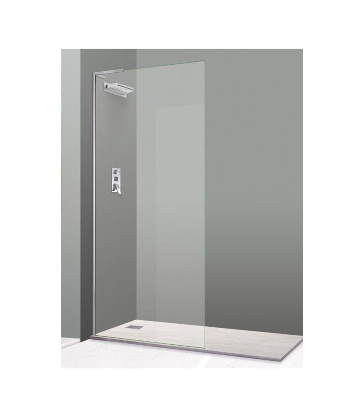 Mampara de Baño Paño Fijo de Vidrio Templado de 8mm