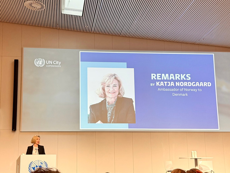 Katja Christina Nordgaard speaking at Nordic UN Procurement Seminar 2025.