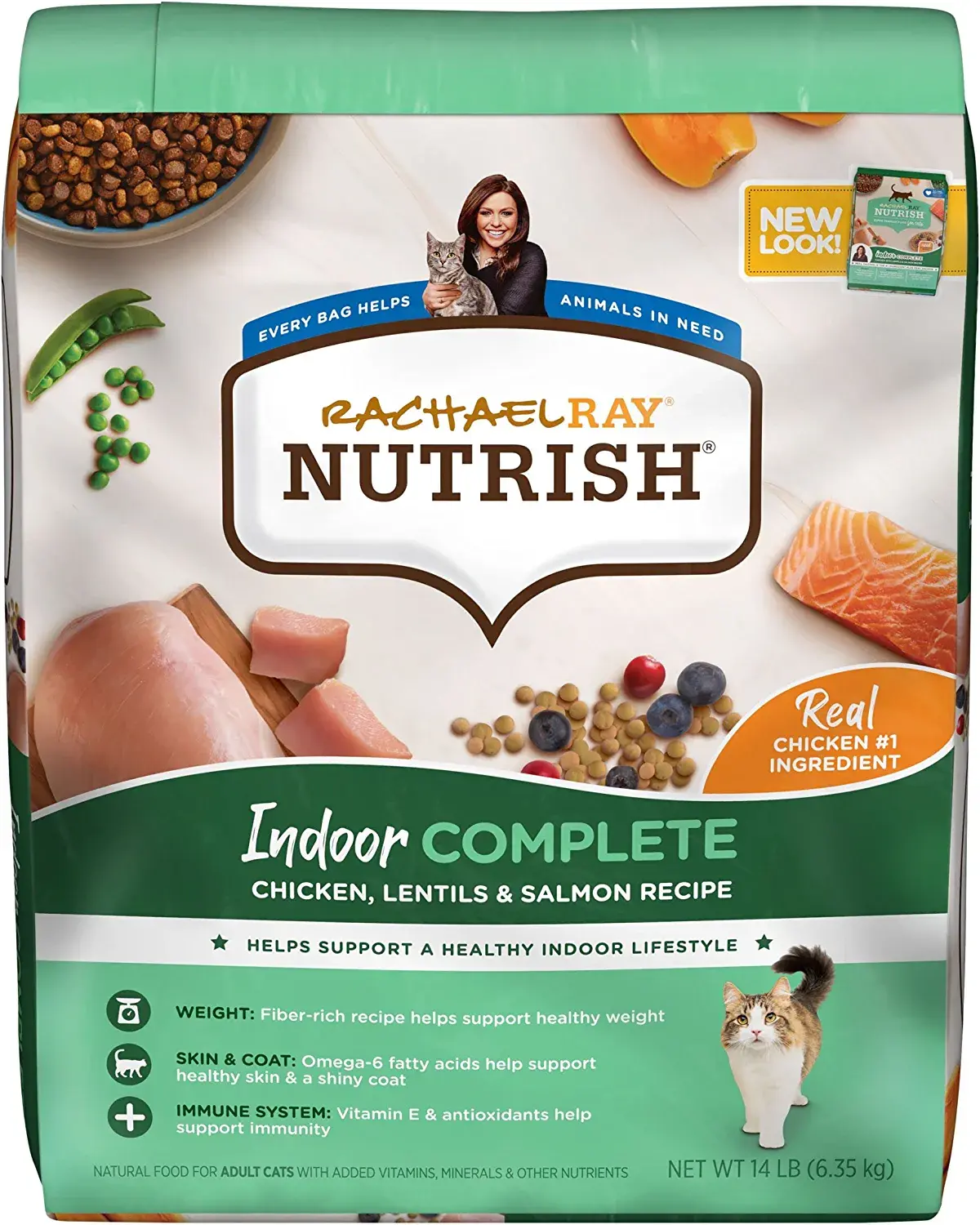 Rachael Ray Nutrish Indoor Complete Chicken & Salmon with Lentils Recipe, 14 Ib