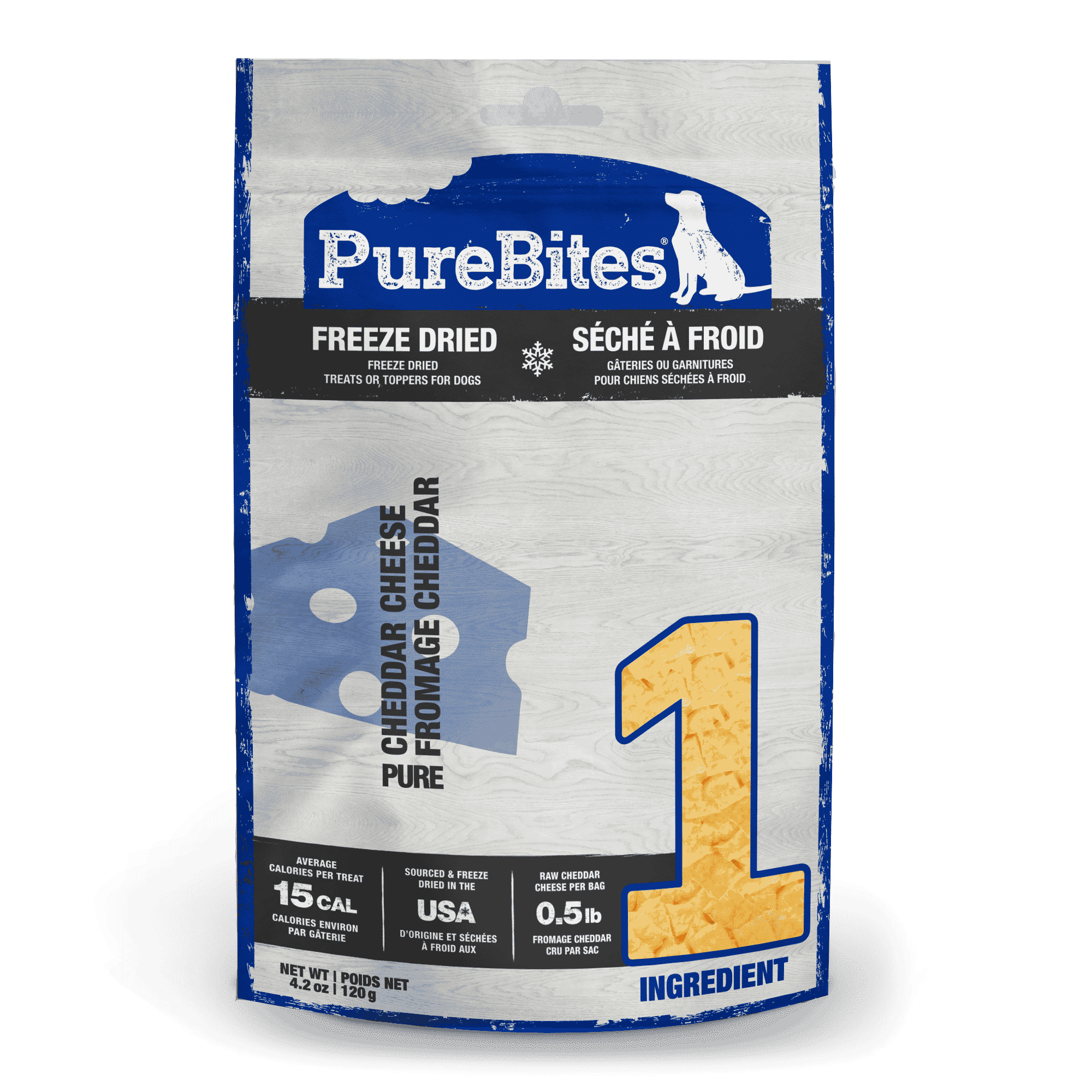 PureBites Freeze Dried Cheddar Cheese Dog Treats, 4.2 Oz