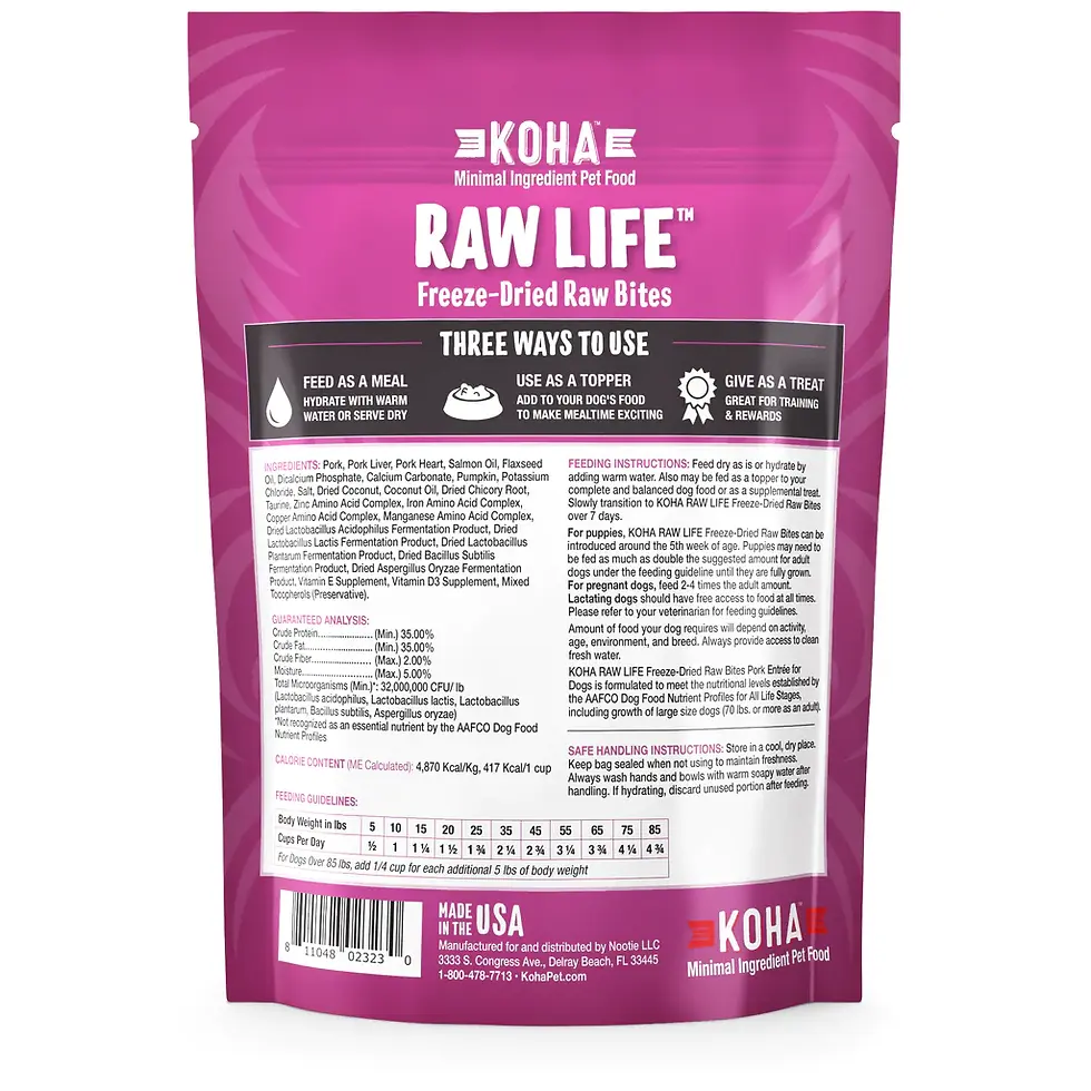 Thumbnail: Koha Freeze-Dried Raw Bites Pork Entrée for Dogs 14oz