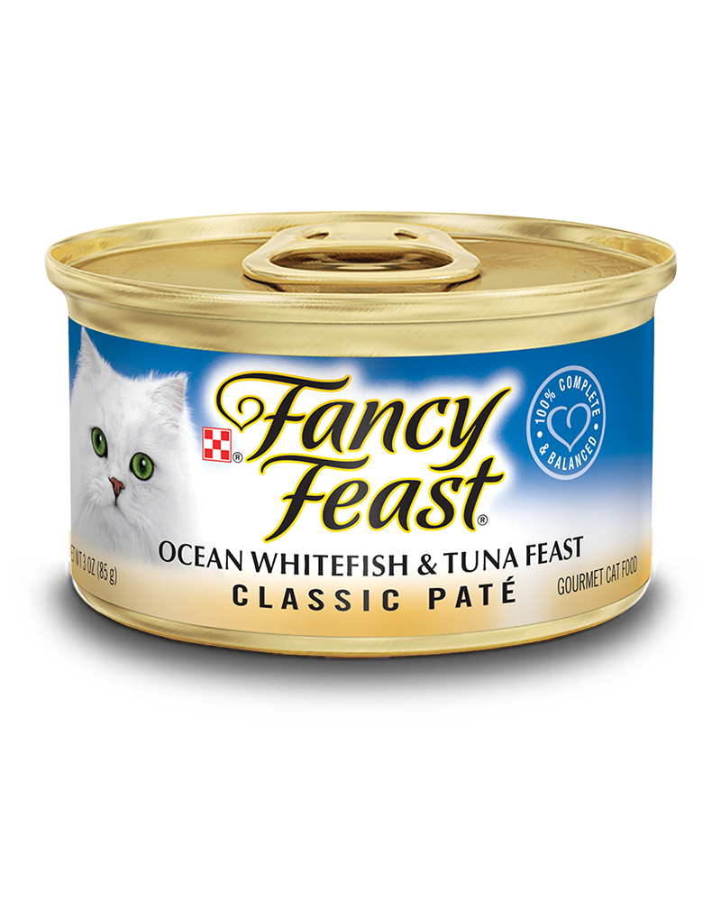 Fancy Feast Classic Ocean Whitefish and Tuna Canned Cat Food, 3Oz (Case of 24)