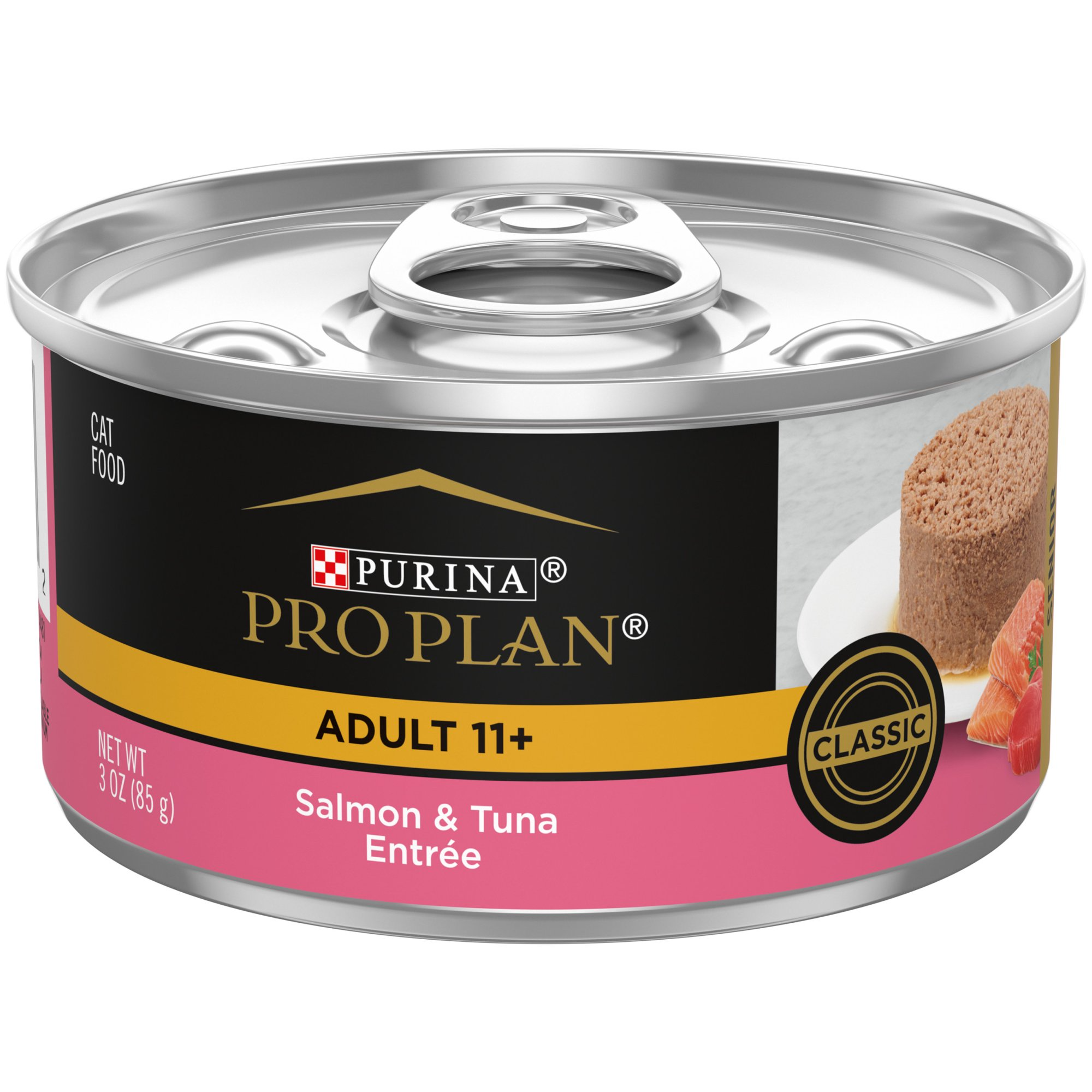 Senior Adult 11+ Salmon & Tuna Entrée Classic Wet Cat Food, 3 Oz (Case of 24)
