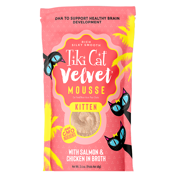 Tiki Cat® Velvet Mousse™ Kitten Mousse with Salmon & Chicken in Broth, 2.4 Oz