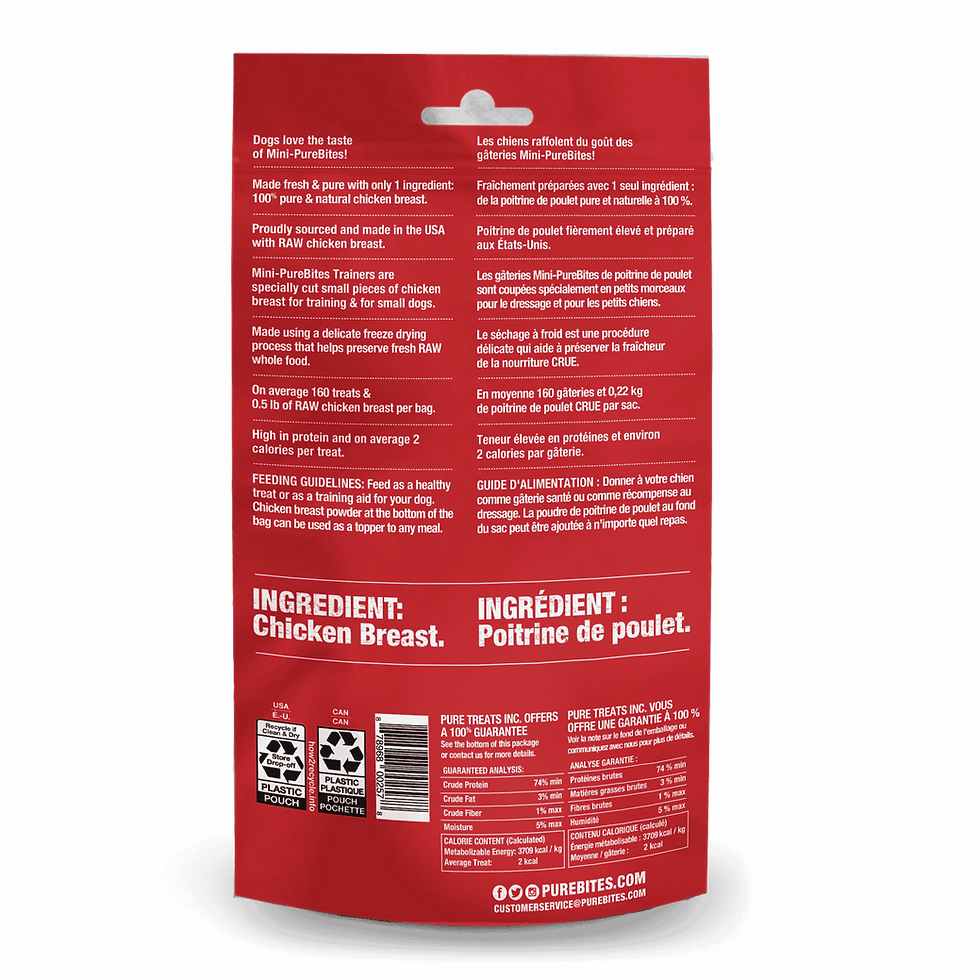Thumbnail: PureBites Mini PureBites Trainers RAW Freeze Dried Chicken Breast Dog Treats