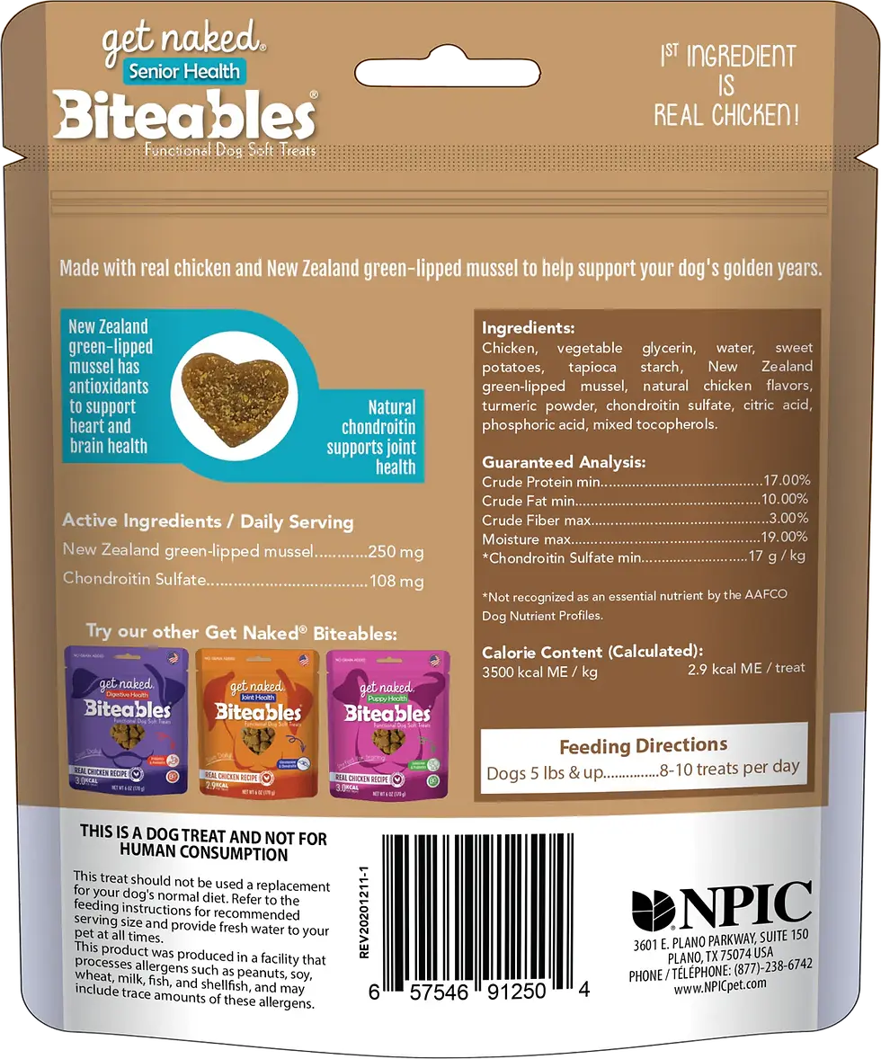 Thumbnail: Get Naked® Biteables® Senior Health Functional Dog Soft Treats, 6 OZ