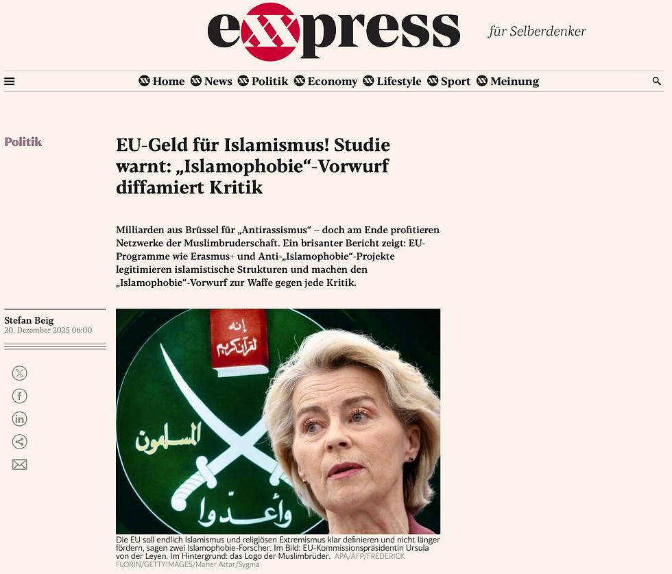 EU - De l'argent pour l'islamisme (EU - Geld für Islamismus)