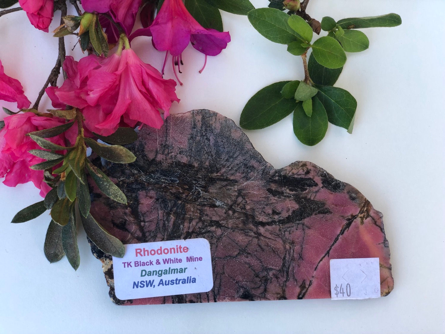 Rhodonite Slab - TK Black & White Mine Dangalmar NSW