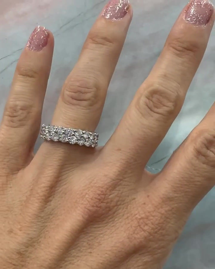 Thumbnail: Half Eternity Double Diamond Band