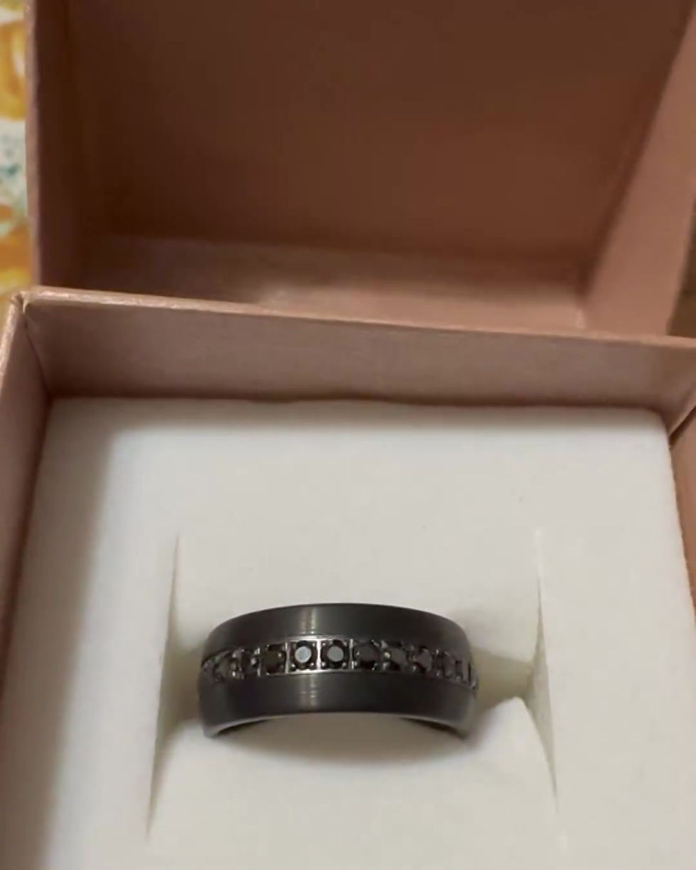 Thumbnail: Black Diamond Ceramic/ Titanium Ring