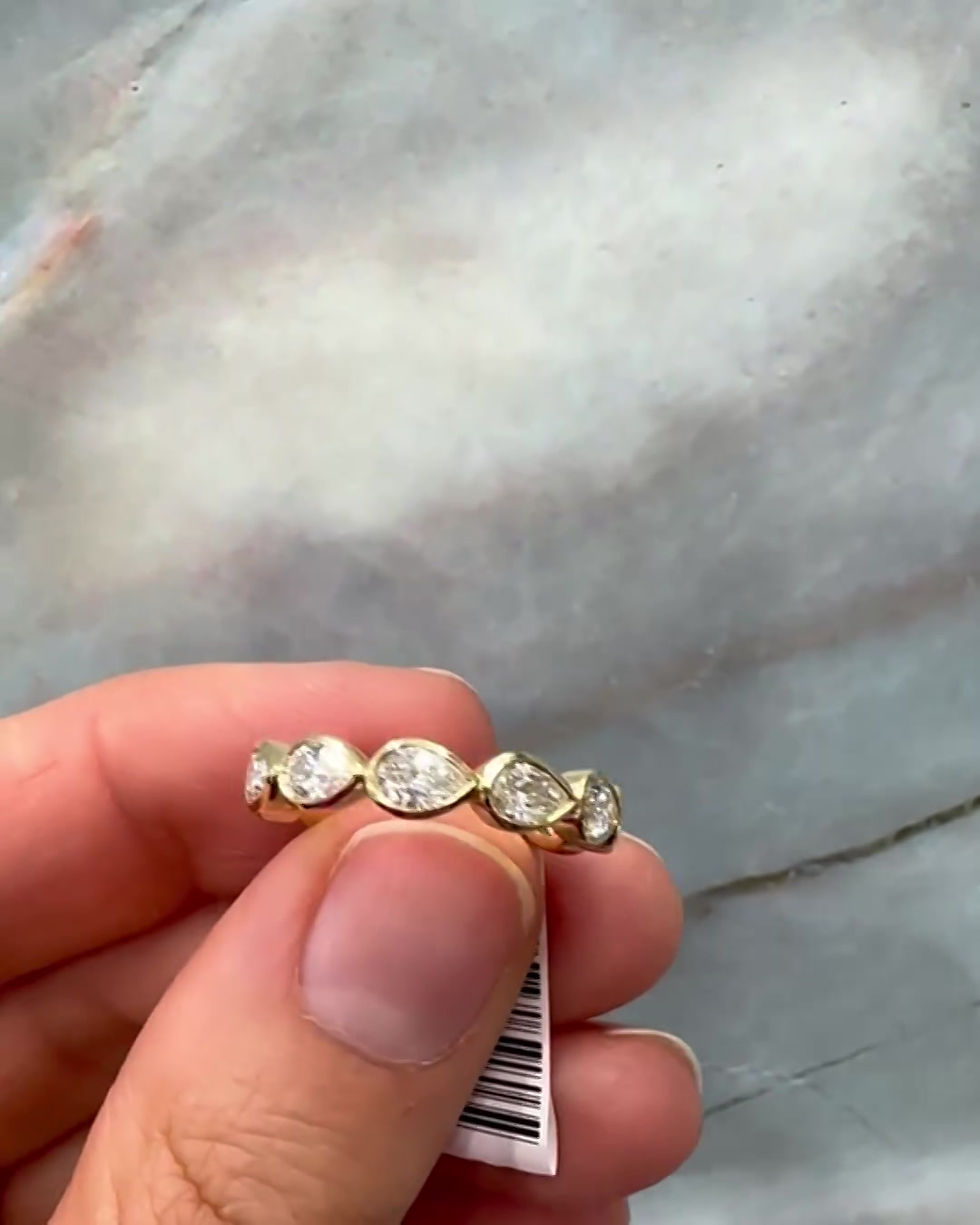 Thumbnail: Pear Shaped Bezel Set Eternity Band