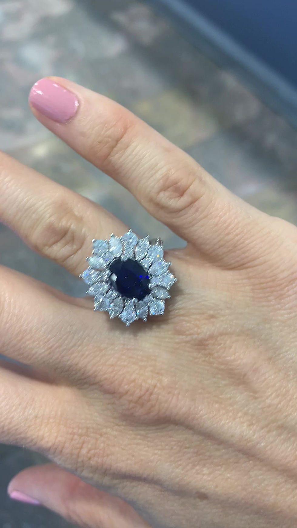 Thumbnail: Sapphire and Diamond Ring