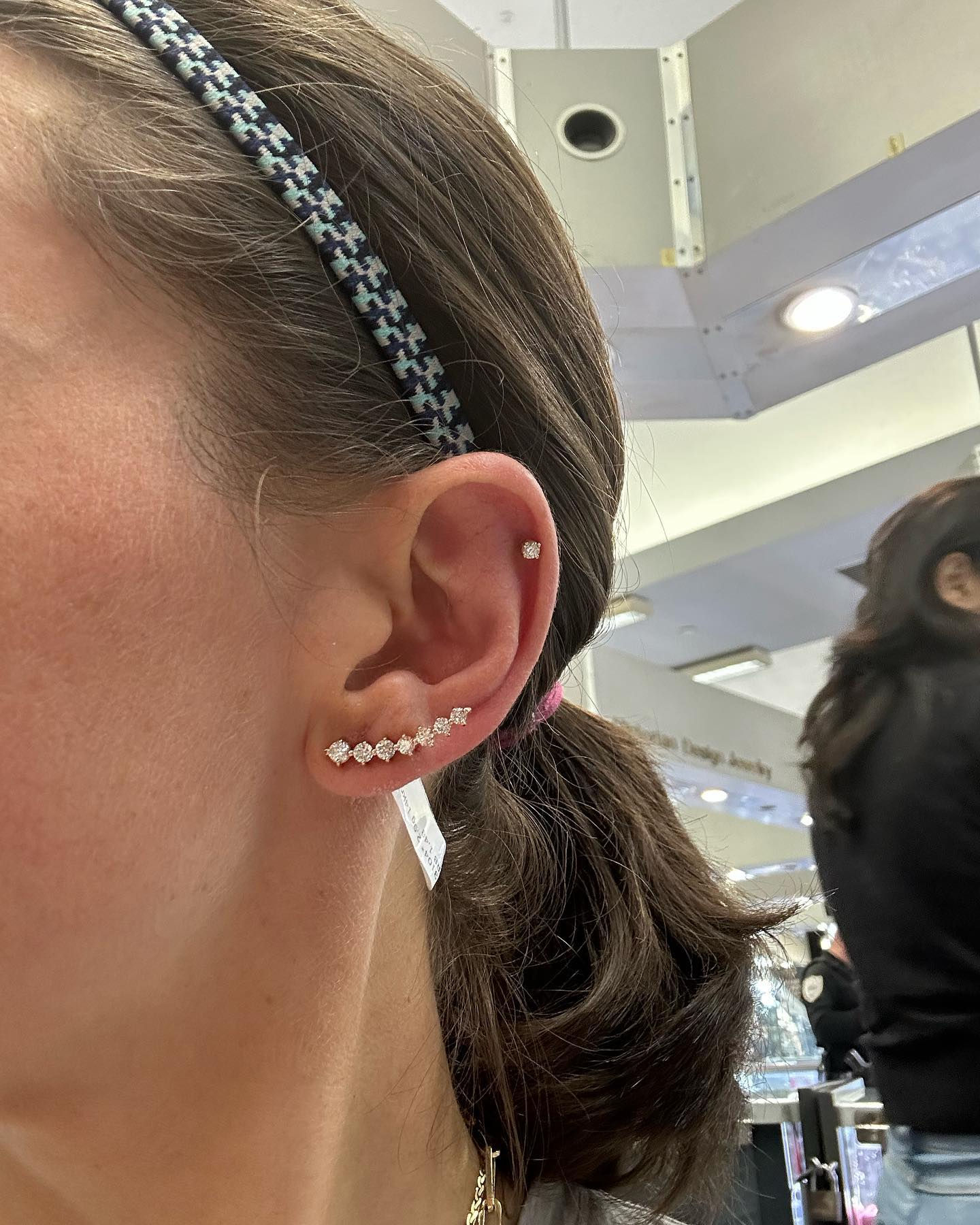 Rose Gold Diamond Crawler Earrings