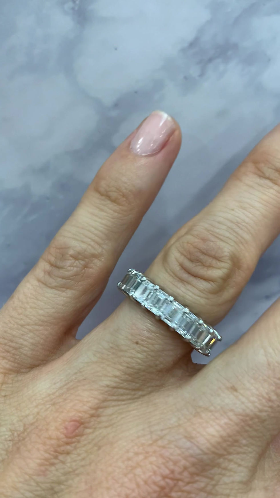 Thumbnail: 6.14 Emerald Cut Diamond Eternity Band