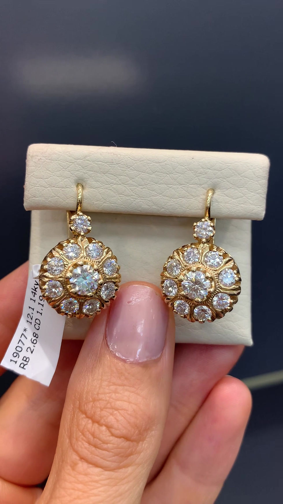Thumbnail: Yellow Gold Floral Earrings